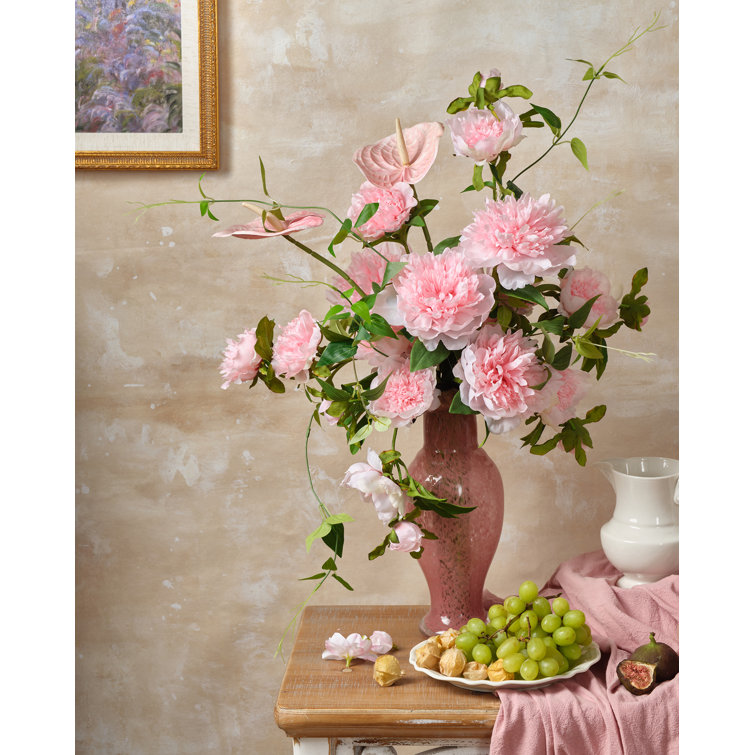 Primrue 16 Piece 17" Artificial Peony Flowers Set Wayfair